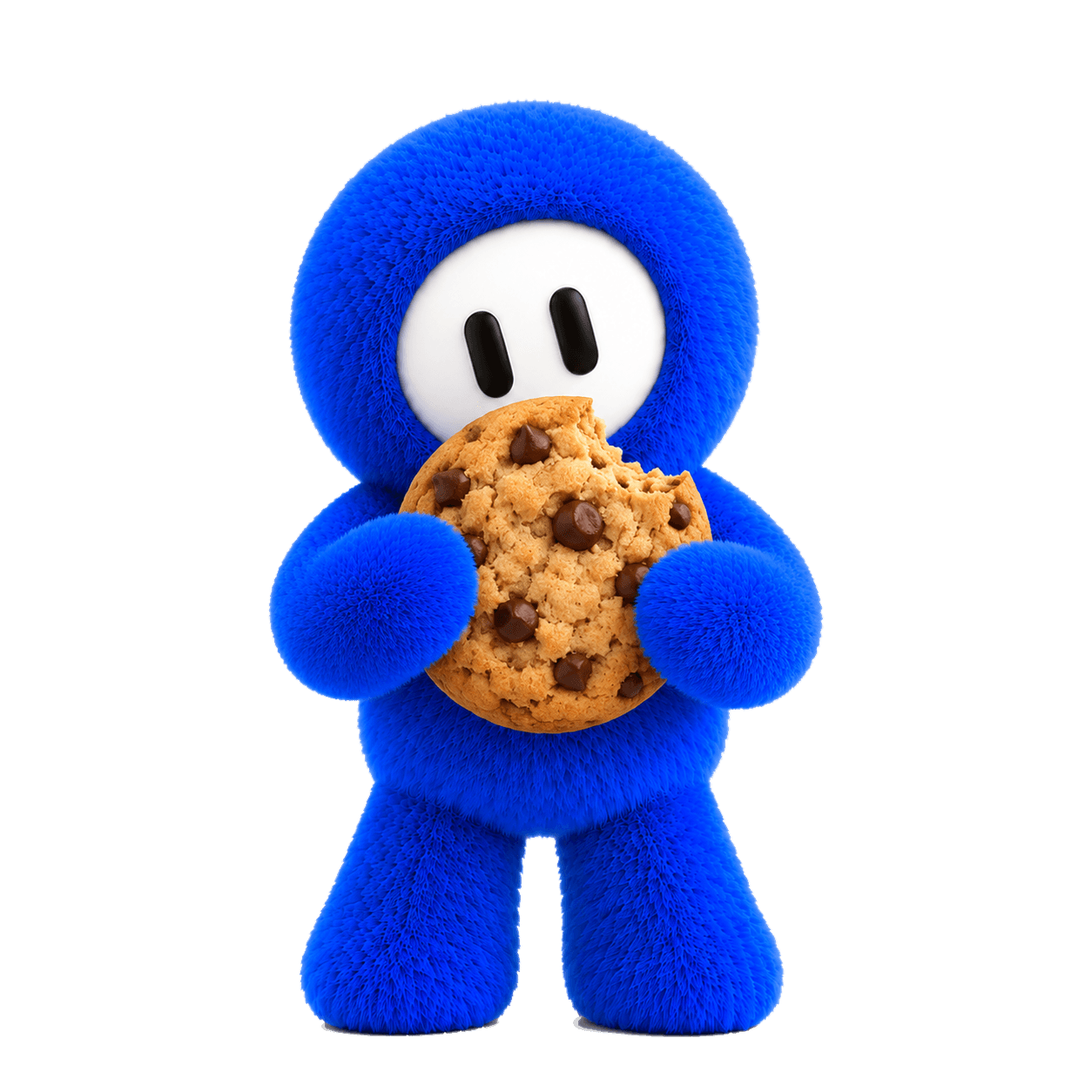 Zed, la mascotte de ZILMA, tient un cookie croqué