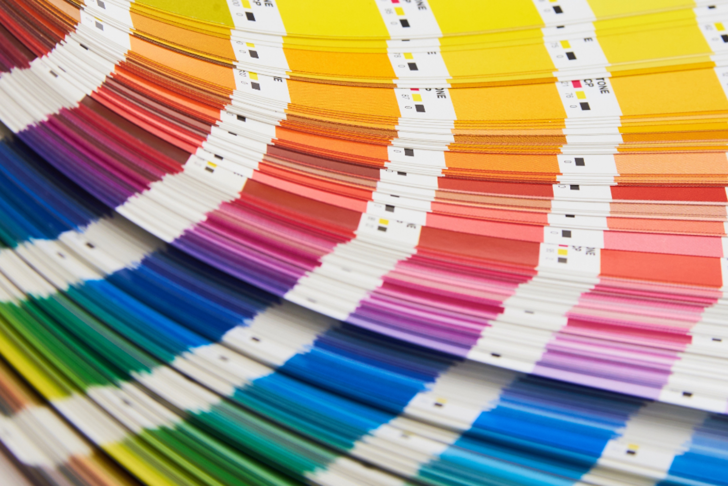 Nuancier de couleurs déployé en éventail.