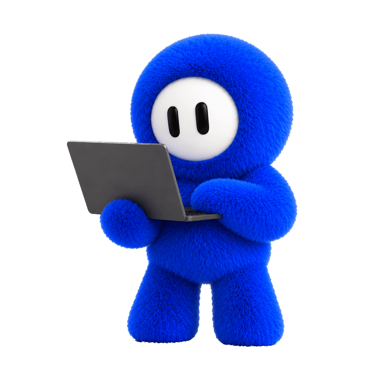 Mascotte ZILMA avec un ordinateur portable